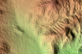 Geländedarstellung in unterschiedlichen Farben